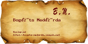 Bogáts Medárda névjegykártya